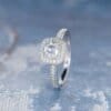 cushion cut moissanite diamond anniversary ring