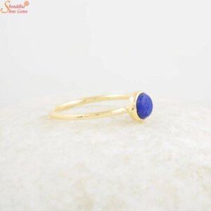 Natural Lapis Lazuli Gemstone Ring, Jewelry For Healing