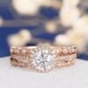moissanite diamond engagement ring set