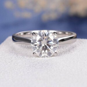 moissanite diamond solitaire ring
