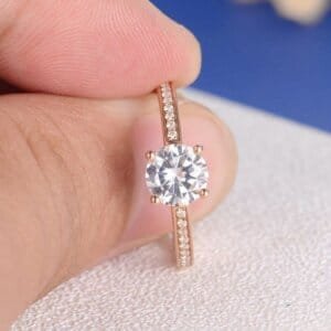 moissanite diamond solitaire ring