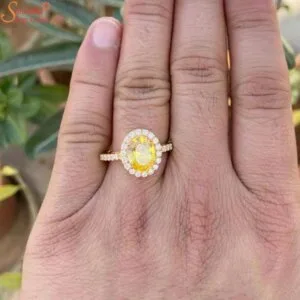 natural citrine engagement ring