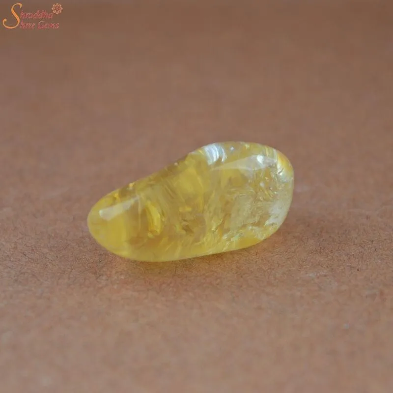 natural citrine tumble stone