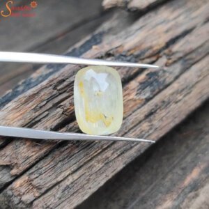 6 Carat Natural Loose Yellow Sapphire Stone, Pukhraj Gemstone