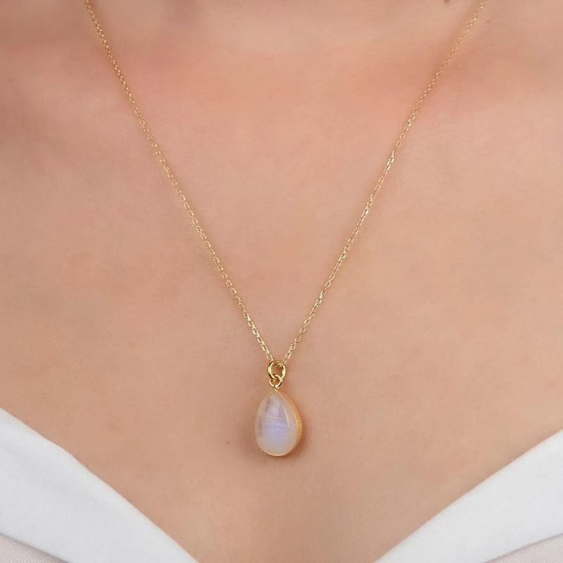 Moonstone Necklace! Bar Necklace, Natural Birthstone Jewelry – Abiza