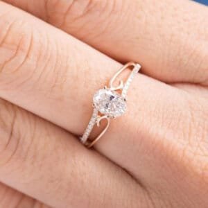 oval cut moissanite diamond bridal ring