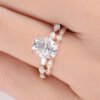 oval cut moissanite diamond engagement ring set