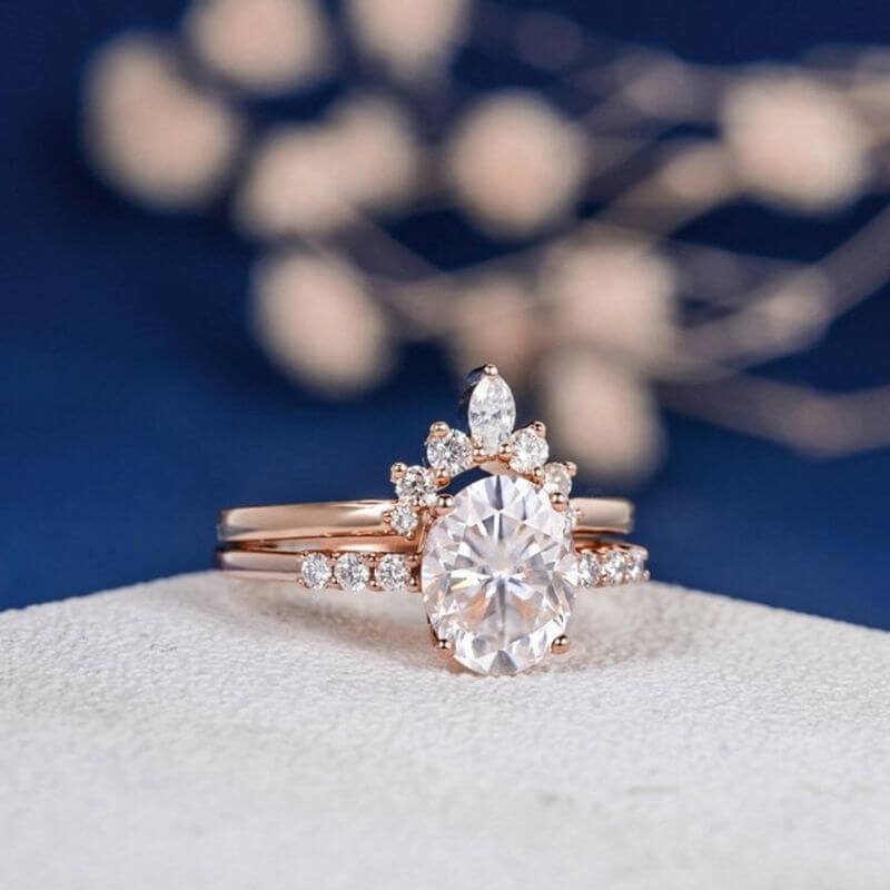 Alexandrite Bridal Ring Set, Rose Gold Ring, Art Nouveau Ring, Wedding Ring  Set for Women, Stacking Rings, Alexandrite Engagement Ring - Etsy | Bridal ring  set, Bridal rings, Art nouveau ring