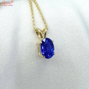 Certified Blue Sapphire Pendant, Neelam Gemstone Pendant