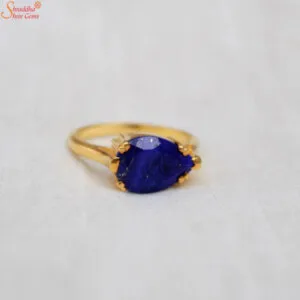 pear shape lapis lazuli gemstone ring