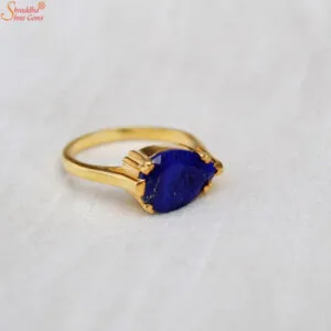 pear shape lapis lazuli gemstone ring