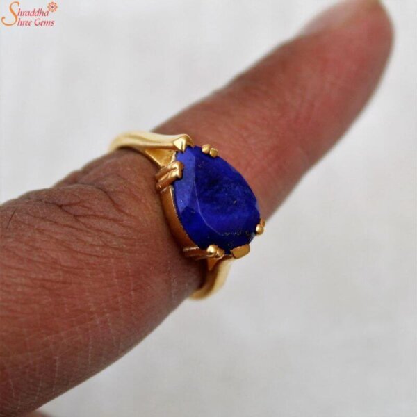 pear shape lapis lazuli gemstone ring
