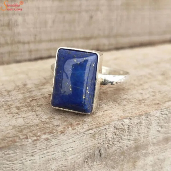 rectangle shape lapis lazuli ring