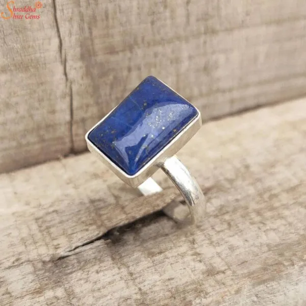 rectangle shape lapis lazuli ring