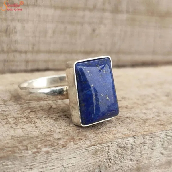 rectangle shape lapis lazuli ring