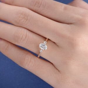 rose gold moissanite diamond bridal ring