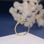 rose gold moissanite diamond bridal ring