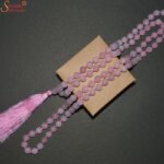 rose quartz gemstone beads mala