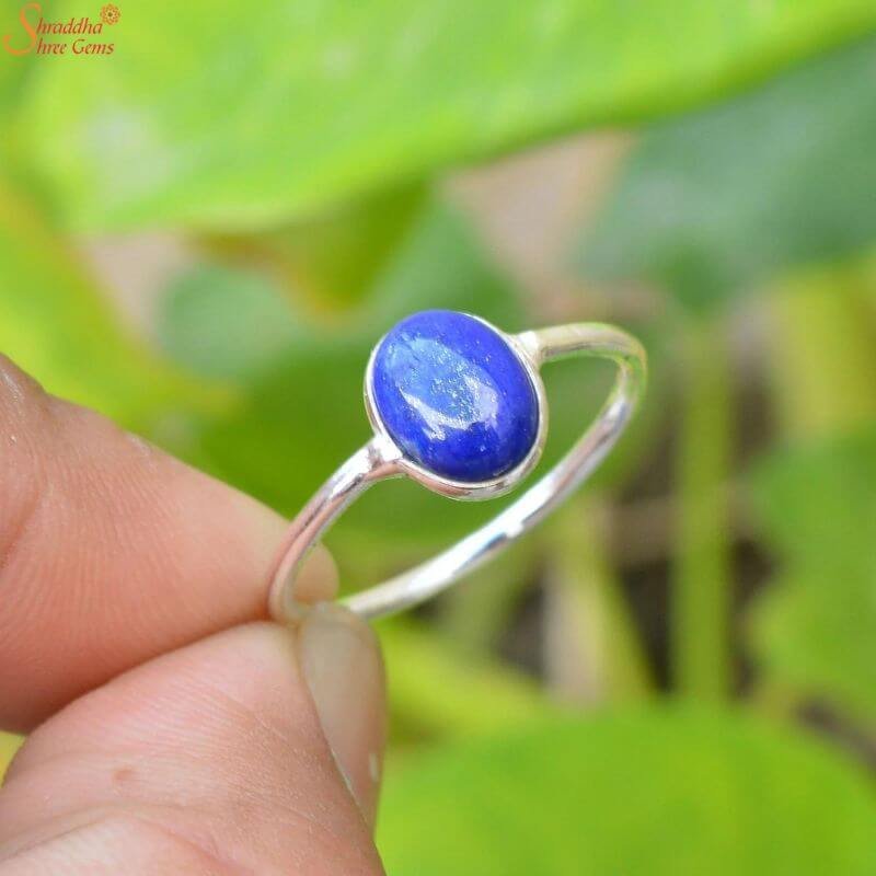Buy Natural Blue Lapis Lazuli Gemstone Ring, Trillion Shape Ring, Solid 925  Sterling Silver Statement Ring, Solitaire Bohemian Ring, 1.5 Gm. Online in  India - E… | Lapis lazuli engagement ring, Statement
