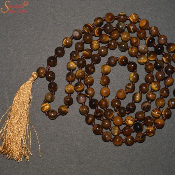 tiger eye gemstone beads mala