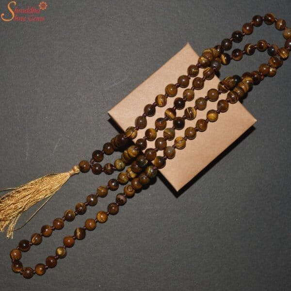 tiger eye gemstone beads mala