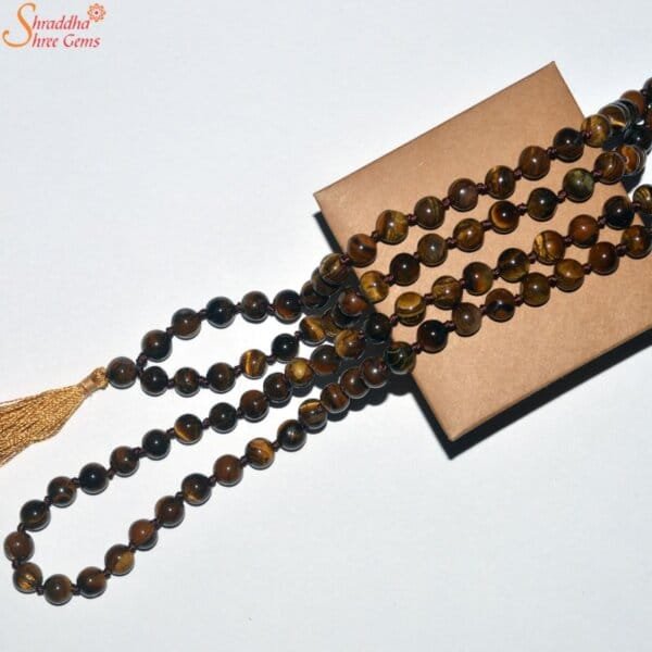 tiger eye gemstone beads mala