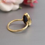 unheated pear shape lapis lazuli gemstone ring