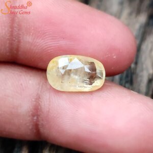 6.45 Carat Ceylon Yellow Sapphire Gemstone, Loose Pukhraj Stone