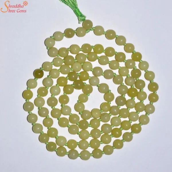 yellow calcite gemstone beads mala