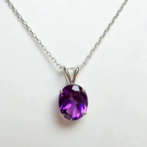 sterling silver amethyst pendant