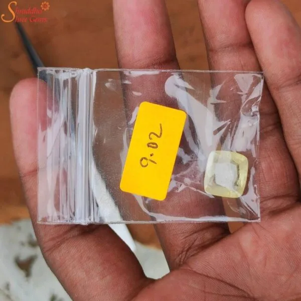 certified cushion shape yellow sapphire ring