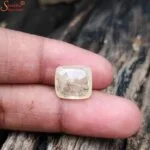 certified cushion shape yellow sapphire ring