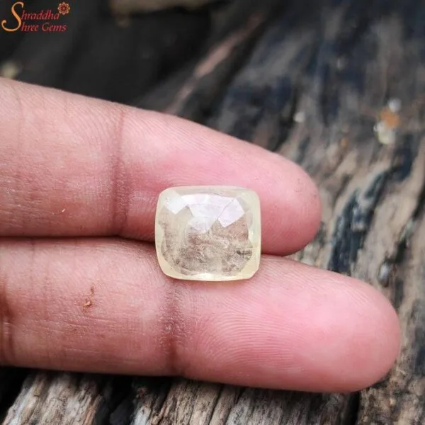 certified cushion shape yellow sapphire ring