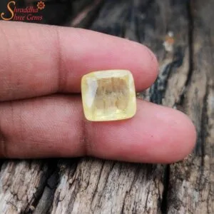 ceylon cushion shape yellow sapphire gemstone