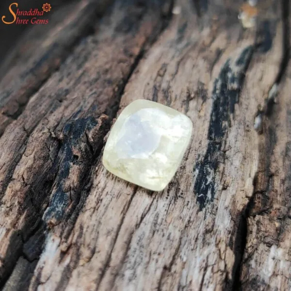 cushion shape yellow sapphire gemstone
