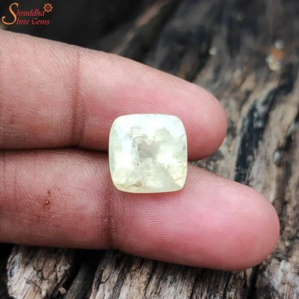 cushion shape yellow sapphire gemstone