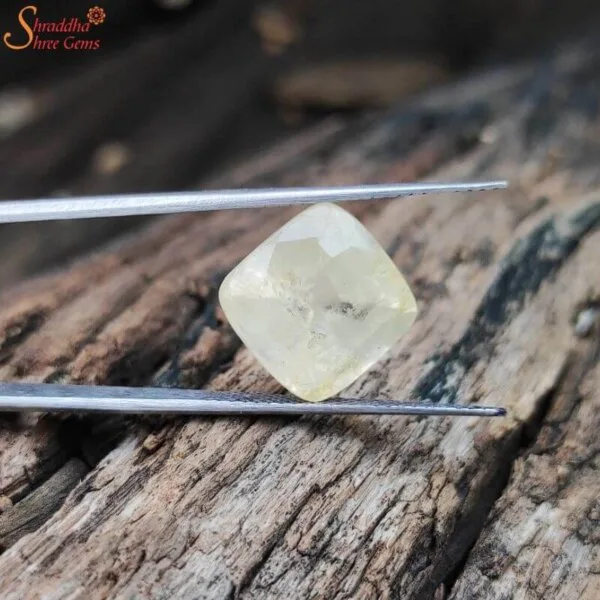 cushion shape yellow sapphire gemstone