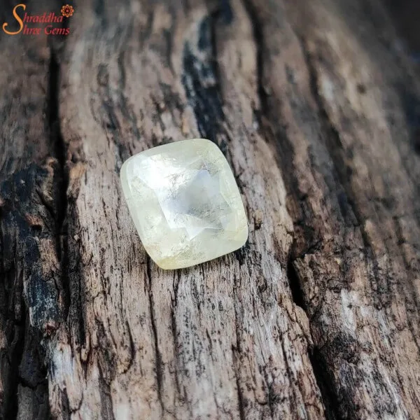 cushion shape yellow sapphire gemstone