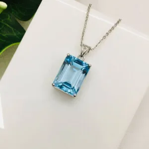 natural blue topaz pendant