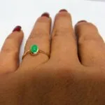 natural green jade gemstone ring