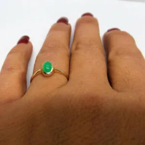 natural green jade gemstone ring