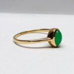natural green jade gemstone ring