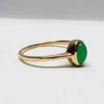 natural green jade gemstone ring