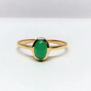 natural green jade gemstone ring