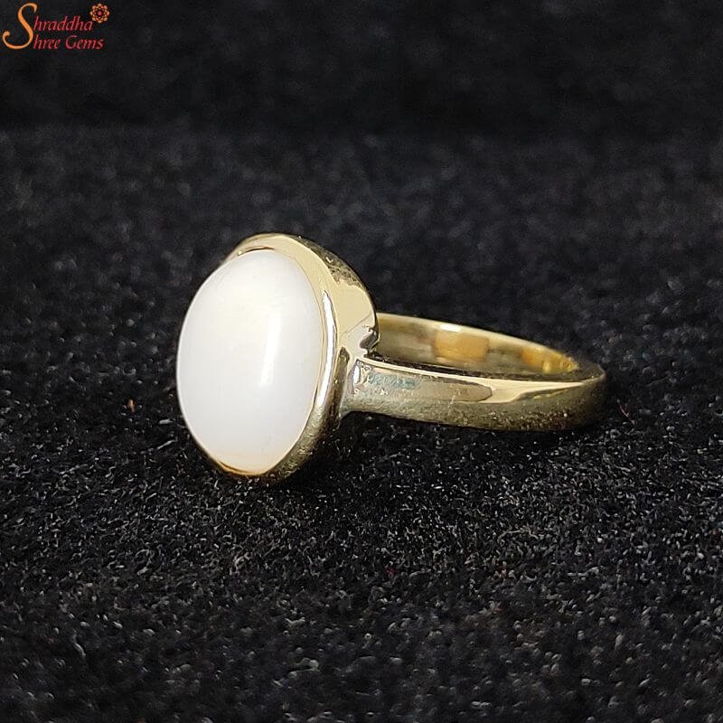 White Opal With Fire Sterling Silver Ring (Design AO29) | GemPundit