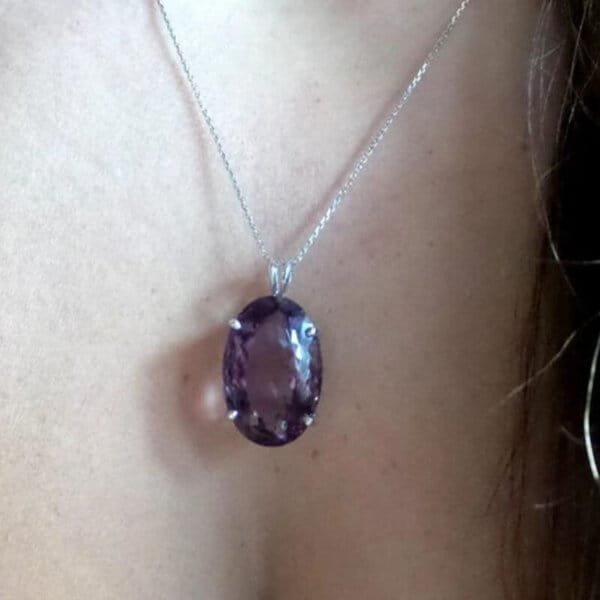 oval amethyst necklace