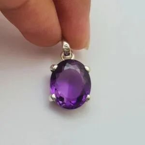oval shape amethyst pendant