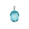 oval shape blue topaz gemstone pendant