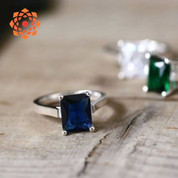 Radiant Blue Sapphire Ring