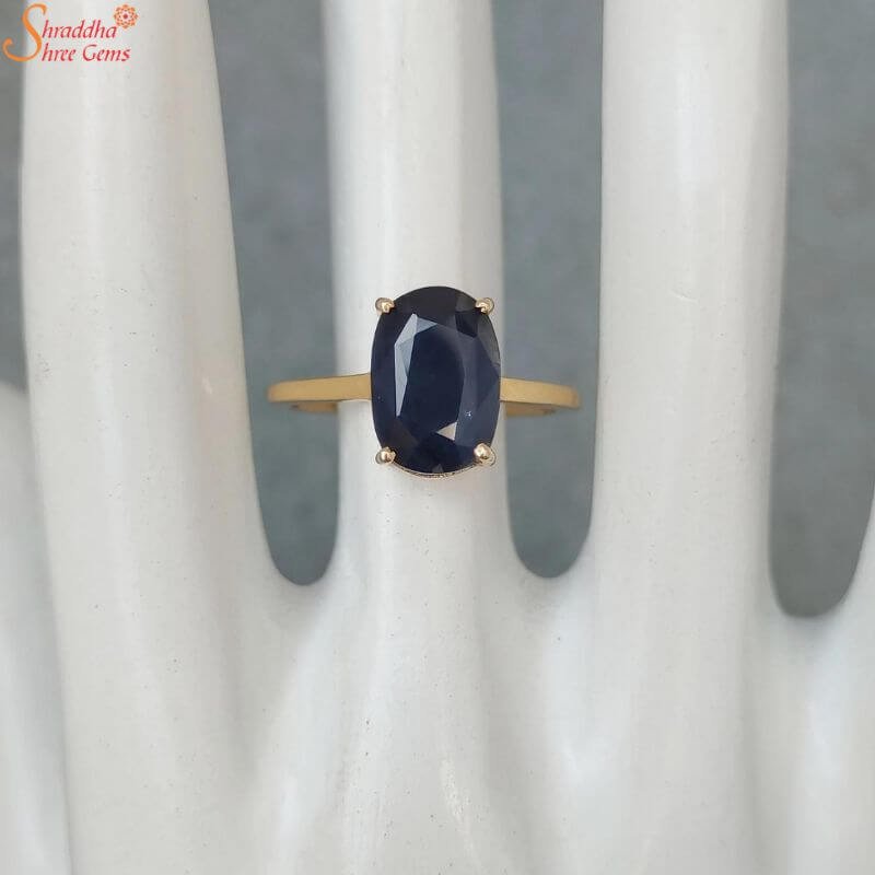 Natural Blue Sapphire (Neelam) Gemstone Ring